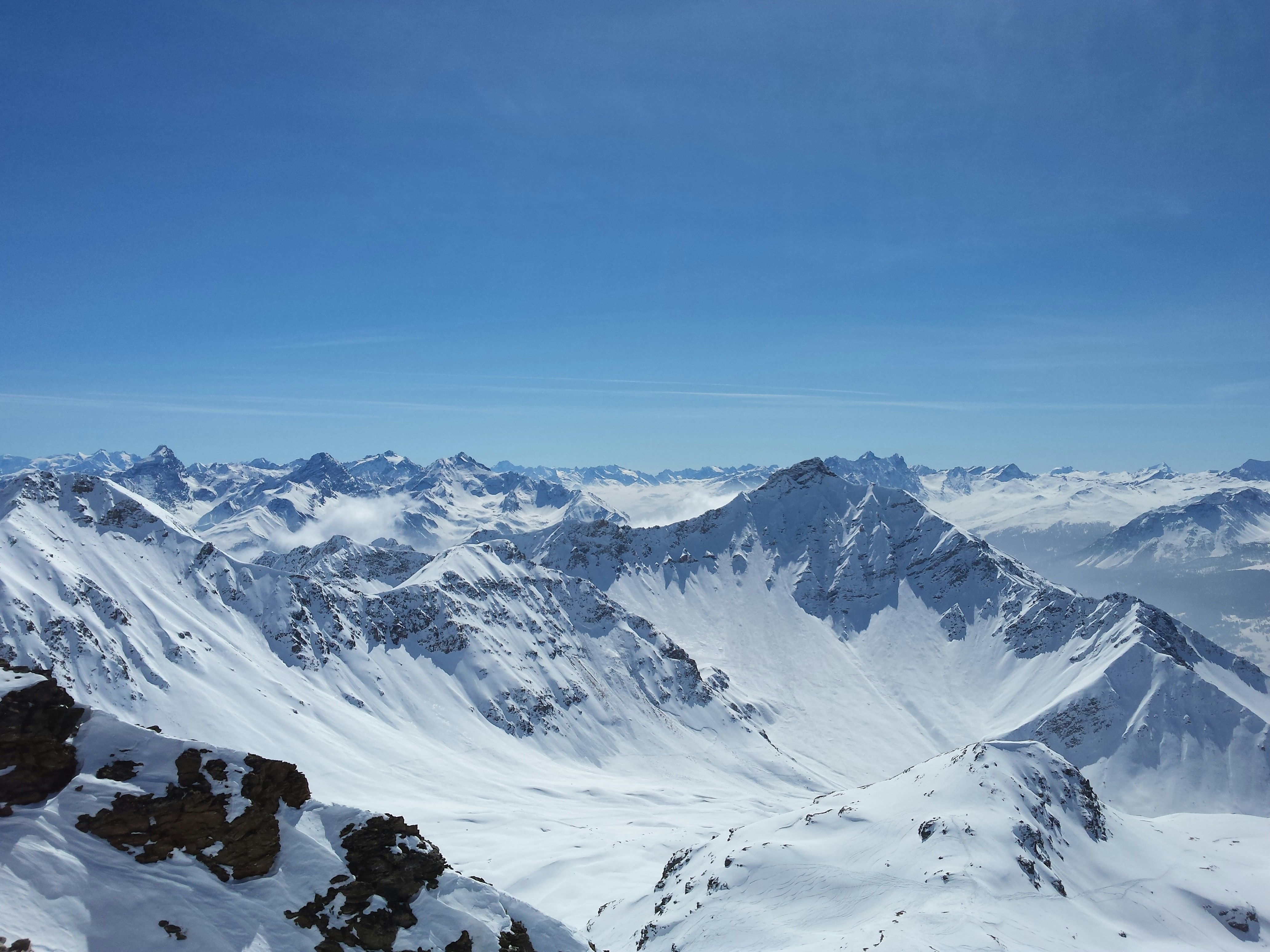 snow coated mountain range